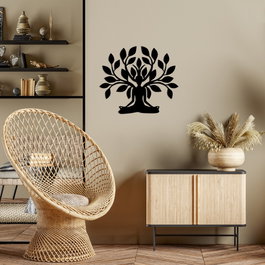 Wallity Escultura de Pared Yoga en Negro